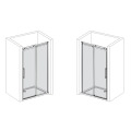 Schematyczne rysunki kabiny prysznicowej z przesuwnymi drzwiami szklanymi w dwóch wariantach montażu.png