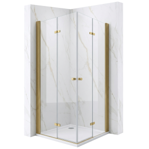 VELDMAN Kabina składana COMO DUO ZŁOTA SZCZOTKOWANA rozmiar do wyboru