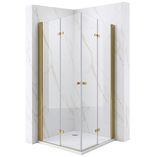 VELDMAN Kabina składana COMO DUO ZŁOTA SZCZOTKOWANA rozmiar do wyboru