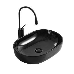 VELDMAN Umywalka ceramiczna 48 cm ANNA czarny połysk
