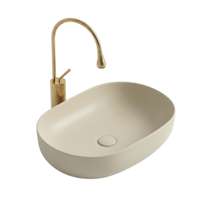 VELDMAN Umywalka ceramiczna ANNA SLIM 48 cm BEŻOWY MAT kaszmir