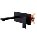 VELDMAN Czarna ścienna bateria umywalkowa QUADRO black