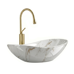 VELDMAN Umywalka nablatowa ZUZAN 60 cm marmur POŁYSK