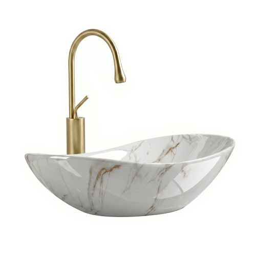 VELDMAN Umywalka nablatowa ZUZAN marmur POŁYSK