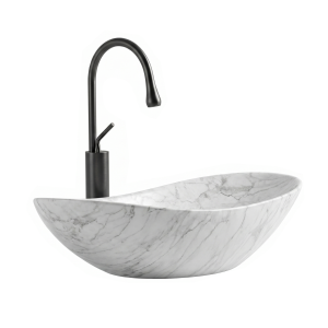 VELDMAN Umywalka nablatowa ZUZAN szary marmur mat