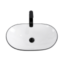 Umywalka ZUZAN czarna, owalna misa, elegancki design do wnętrz nowoczesnych