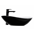 Umywalka ZUZAN asymetryczna, biało czarna, wyjątkowa forma, minimalistyczny styl