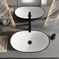 Umywalka ZUZAN stylowa z góry, kontrastowa kolorystyka, nowoczesna łazienka luksusowy charakter