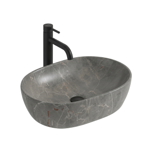 VELDMAN Umywalka ceramiczna nablatowa ANNA 48 KAMIENNA SZARY MAT
