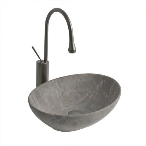 VELDMAN Umywalka ceramiczna nablatowa VERA KAMIENA SZARY MAT