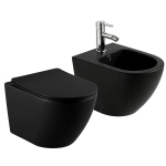 VELDMAN Czarna misa WC VITO BLACK MAT innowacyjny system spłukiwania RIMLESS TORNADO bidet