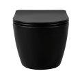 Czarna misa WC z deską wolnoopadającą slim Vito Black Mat Veldman