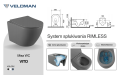 Szara wisząca misa WC VITO SLIM, rysunek techniczny