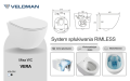 Biała wisząca misa WC VERA SLIM, rysunek techniczny