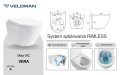 Biała wisząca misa WC VERA STANDARD, rysunek techniczny