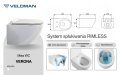 Biała wisząca misa WC VERONA SLIM, rysunek techniczny