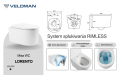 Biała wisząca misa WC LORENTO STANDARD, rysunek techniczny