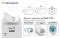 Biała wisząca misa WC CUBIC STANDARD, rysunek techniczny