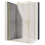 VELDMAN Kabina prysznicowa przesuwna złote szczotkowane profile PRIMA 8 mm 140x80 cm