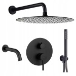 VELDMAN Czarny zestaw podtynkowy 3-funkcyjny COSTA black 30 cm