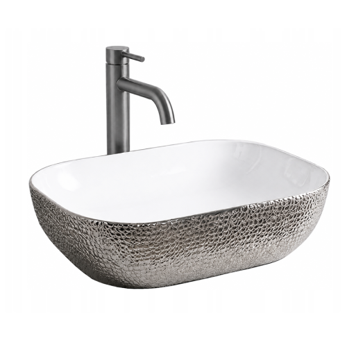 VELDMAN Umywalka ceramiczna TOKYO SLIM srebrna skóra węża