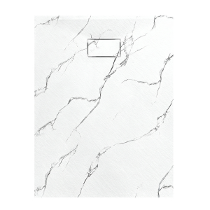 VELDMAN Biały marmur brodzik prysznicowy TORINO SLIM 90 x 120 cm syfon