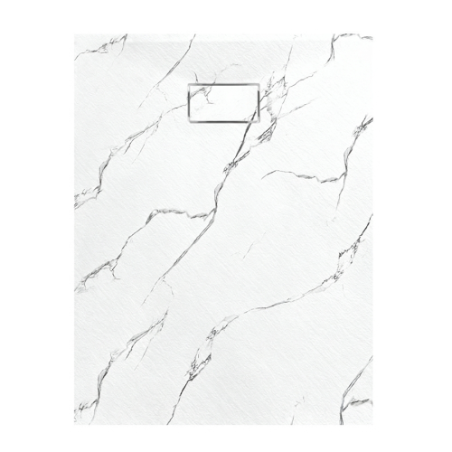 VELDMAN Biały marmur brodzik prysznicowy TORINO SLIM 90 x 120 cm syfon