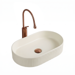 VELDMAN Umywalka ceramiczna ryflowana VERONA 58 BEŻOWY MAT kaszmir