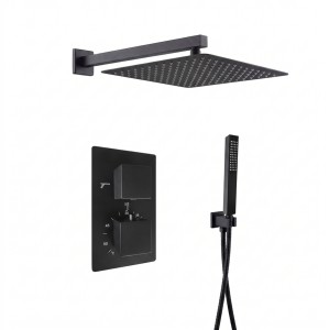 VELDMAN Zestaw prysznicowy podtynkowy termostatyczny 1008 czarny black mat