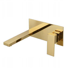 VELDMAN Bateria umywalkowa ścienna ZŁOTA QUADRO GOLD