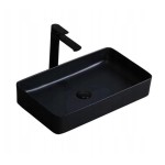VELDMAN Umywalka ceramiczna nablatowa CUBIC BLACK SLIM