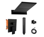 VELDMAN CZARNY ZESTAW PODTYNKOWY EBOX DESZCZOWNICA KASKADA 9008BL